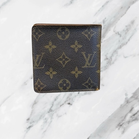 Louis Vuitton Monogram Mens Bifold Wallet with Coin Pocket Brown 90s - Picture 3 of 13